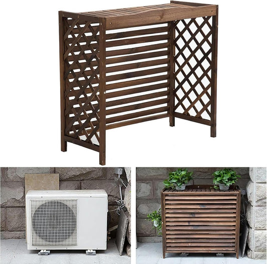 GENERIC Housse De Climatiseur D'extérieur En Bois Massif Et Clôture Décorative Pour Radiateur à Vapeur, Protection élégante Et Présentoir Pour Jardins