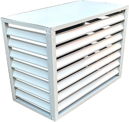GENERIC Grille De Protection Pour Climatiseur, Cache-climatiseur De Fenêtre, Housses De Climatiseur Extérieures Pour Dissimuler Le Climatiseur Et Préserver L'intimité (Blanc 1,5p (4 Côtés))