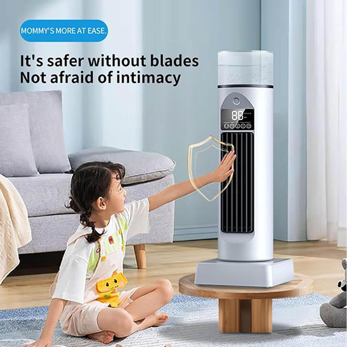 GENERIC Ventilateur De Refroidissement à Air Oscillant Avec Télécommande, Silencieux, 6 Vitesses, Minuterie 6 H, Refroidissement Du Réservoir D'eau Pour La Maison, Le Bureau, L'intérieur Du Garage