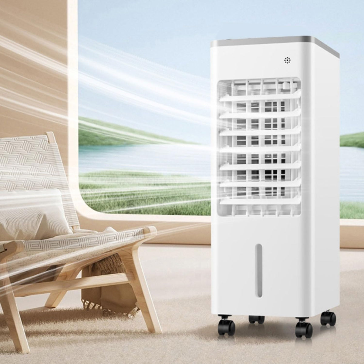 GENERIC Windowless Portable Air Conditioners 9L Evaporative Air Cooler LED Display Portable Cooling Fan Air Purifier 3 Speeds 90°Oscillating 8H Timer Cooling AC Unit Humidifier For Home Office Bedro