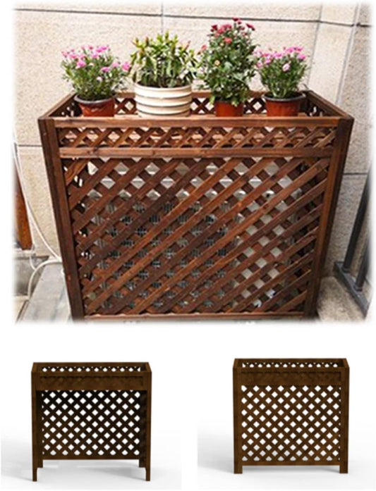  Grille De Protection Pour Climatiseur, Unité De Condensation, étagère De Rangement Pour Plantes, Support De Fleurs En Bois Pour Cacher L'unité De Climatisation Extérieure