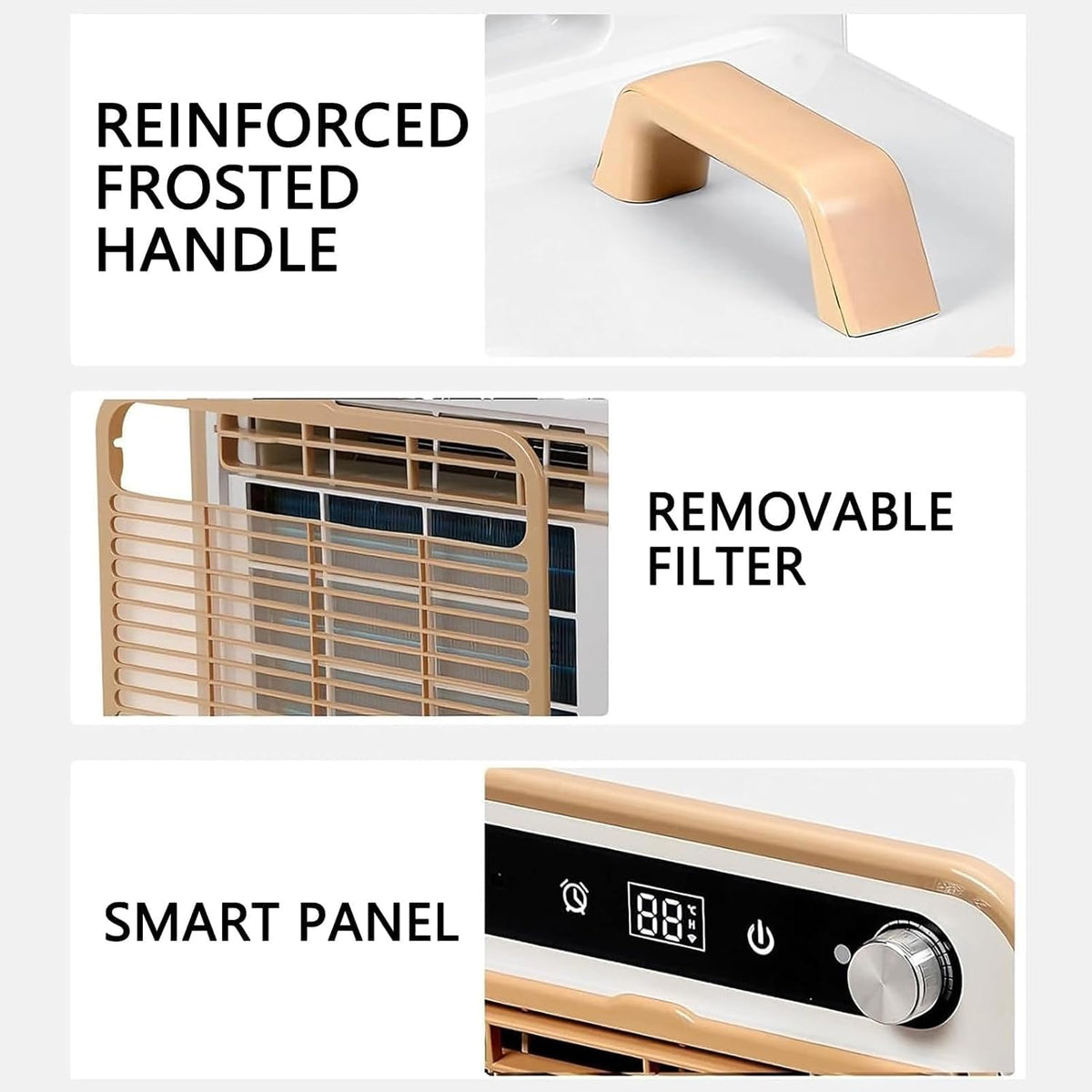 GENERIC Climatiseur Split Portable 5000 Btu, Unité De Climatisation De Camping Silencieuse Avec WiFi Et Télécommande, Minuterie De 12 H Et Débit D’Air De 130 M³/h, Rafraîchisseur D’Air Sans Tuyau Pou 1m Tube