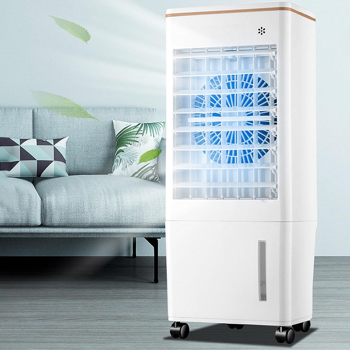 GENERIC Ventilateur De Refroidissement Avec Purification De L'air, Oscillation à 3 Vitesses, Grand Angle, Double Réservoir D'eau Et Roues – Ventilateur De Sol Parfait Pour La Maison Et La Chambre à Coucher