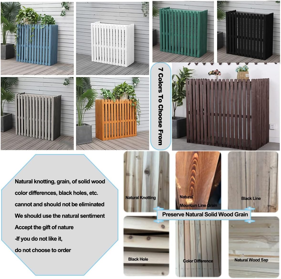  Brise-Vue Extérieur Pour Climatiseur, Grille De Protection Pour Climatiseurs Et Pompes à Chaleur, étagère De Jardin, Rangement De Plantes, Protection Environnementale, 9 Couleurs