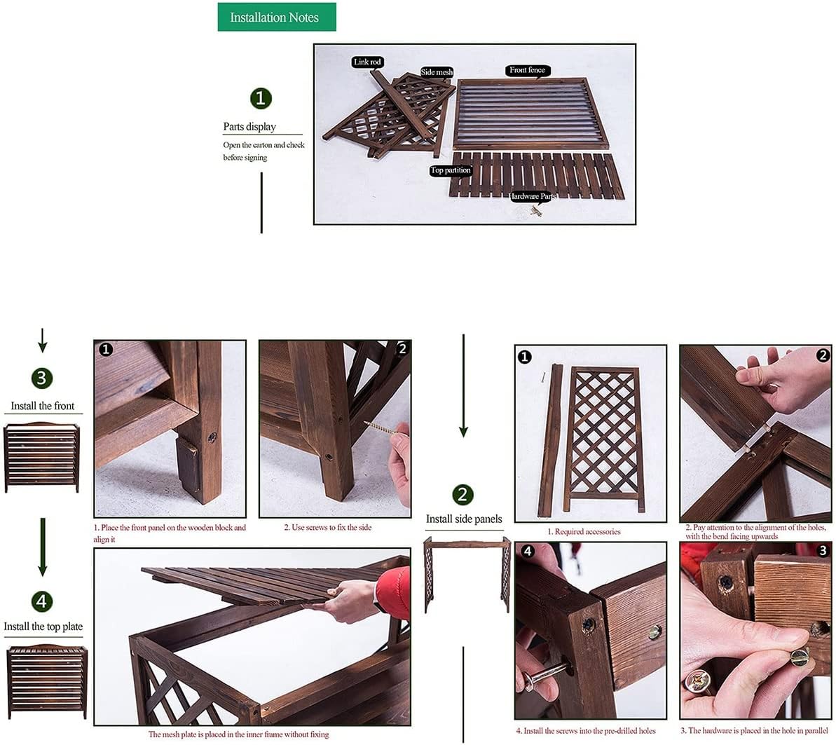  Housse De Protection Pour Climatiseur D'extérieur En Bois Massif, Support De Fleurs Pour Balcon En Bois, étagère De Rangement épaisse