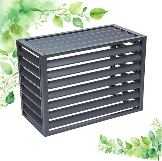 GENERIC Housse De Protection Pour Climatiseur Extérieur - Gris - 120 X 70 X 150 Cm (L X L X H) - Protection En Aluminium Pour Pompe à Chaleur - Clôture AC Résistante Aux Intempéries - Parfaite Pour Les Unités