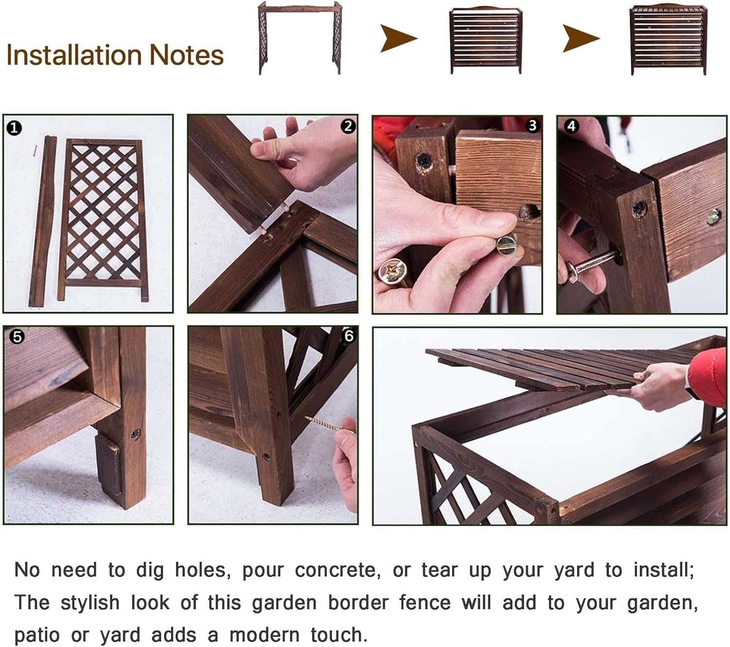  Clôture Extérieure En Bois Massif Pour Climatiseur - Séparateur D'espace - Grille De Protection Pour Unités AC Et Pompes à Chaleur - Élégant Et Polyvalent.