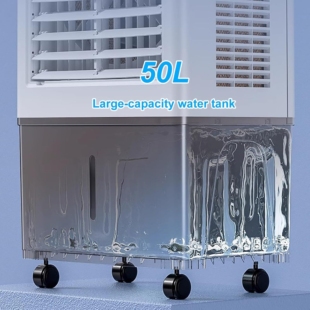 GENERIC Ventilateur De Refroidissement à évaporation 50 L Grand Réservoir D'eau 3 Vitesses Télécommande 7,5 H Minuteur Pour Un Refroidissement Efficace