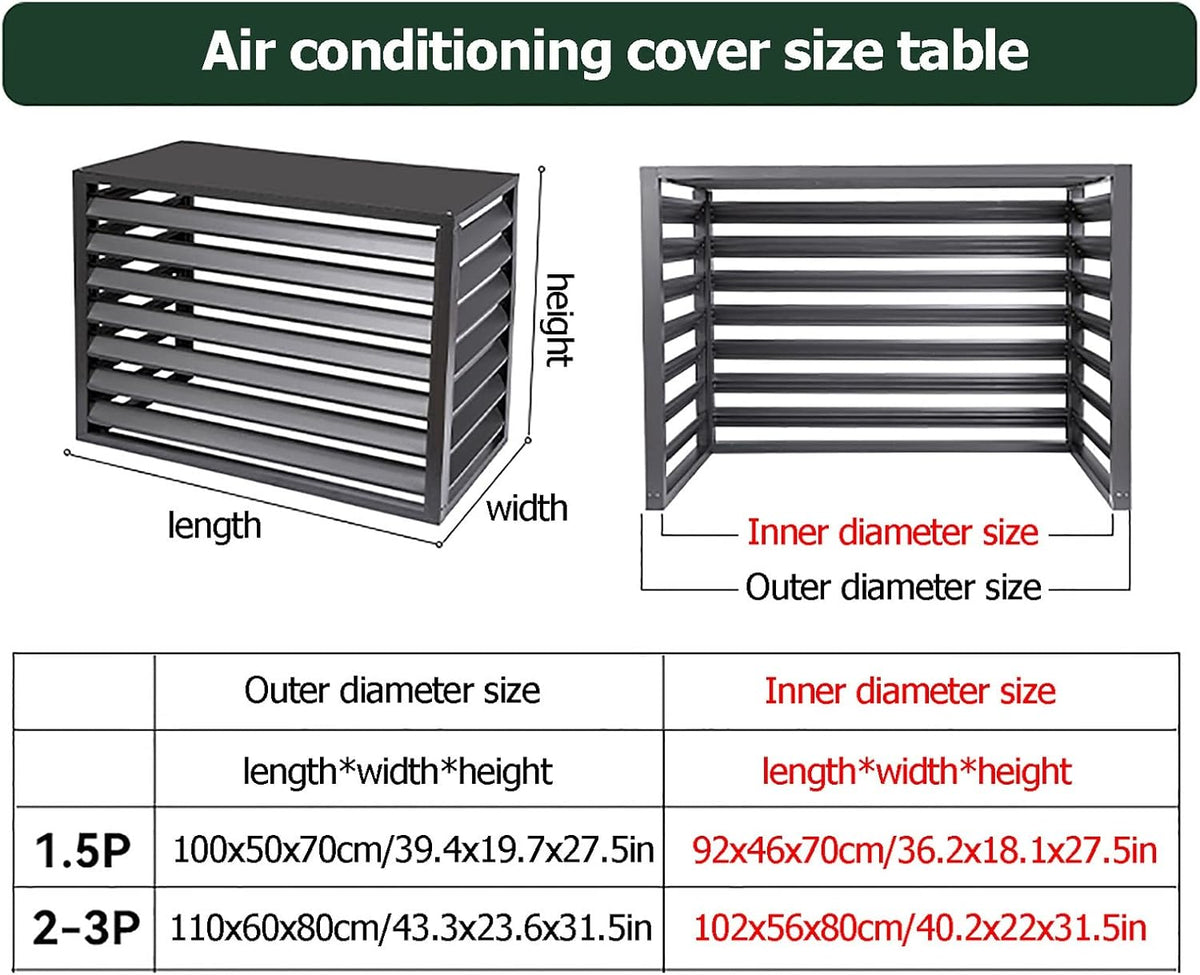 GENERIC Housse Pour Climatiseur Extérieur – Support De Plante En Aluminium Et Pour Unités De Climatisation Et Pompes à Chaleur – Boîtier Autoportant Pour Poubelle Ou Protection AC