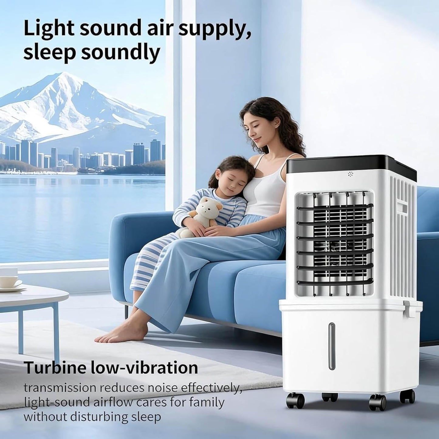 GENERIC Ventilateur De Refroidisseur D'air évaporatif 10L Avec Télécommande, Humidificateur De Brive De Bureau Portable Pour Bureau De Chambre à Coucher, Fonctionnement Silencieux à 3 Vitesses, énergie Effica