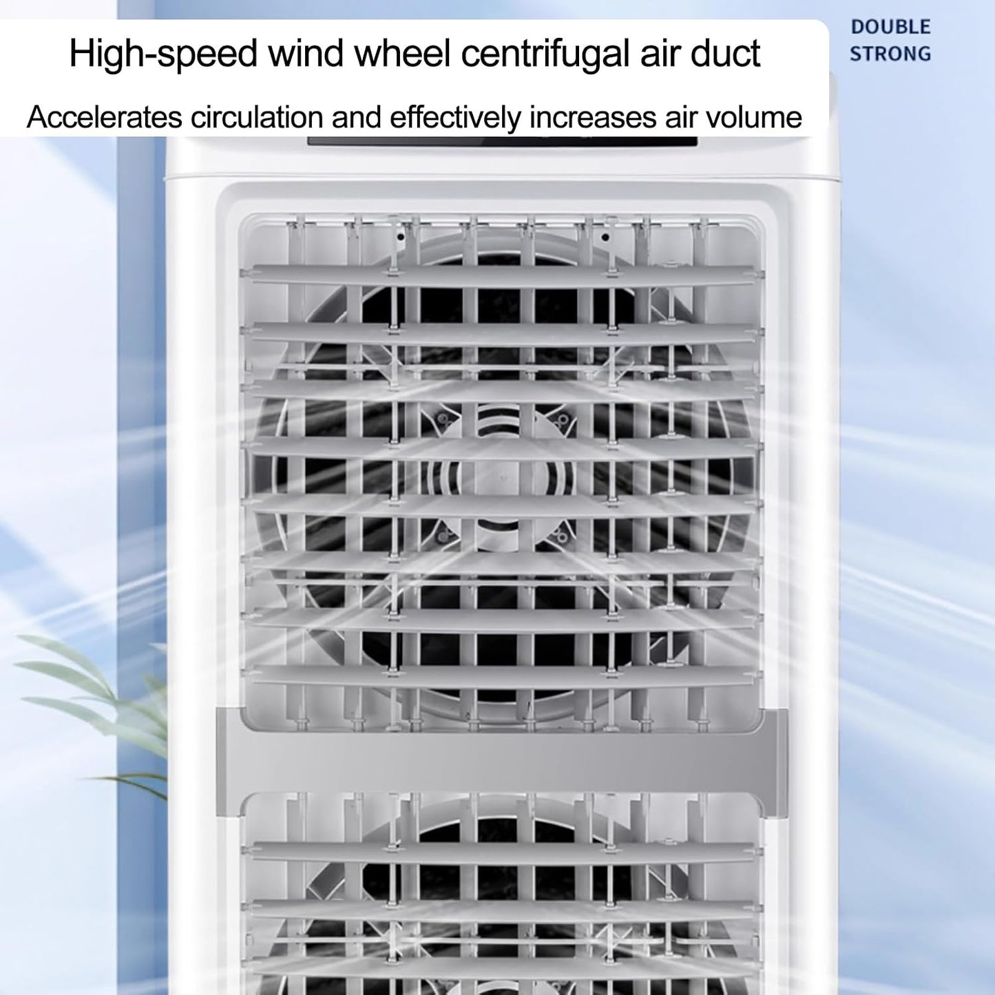  Refroidisseur D'air Tour, 300 W, Par évaporation, Avec Deux Ventilateurs Et Quatre Compartiments à Glace. Climatiseur Mobile Pour La Maison, La Chambre Ou Le Bureau, Rafraîchit Une