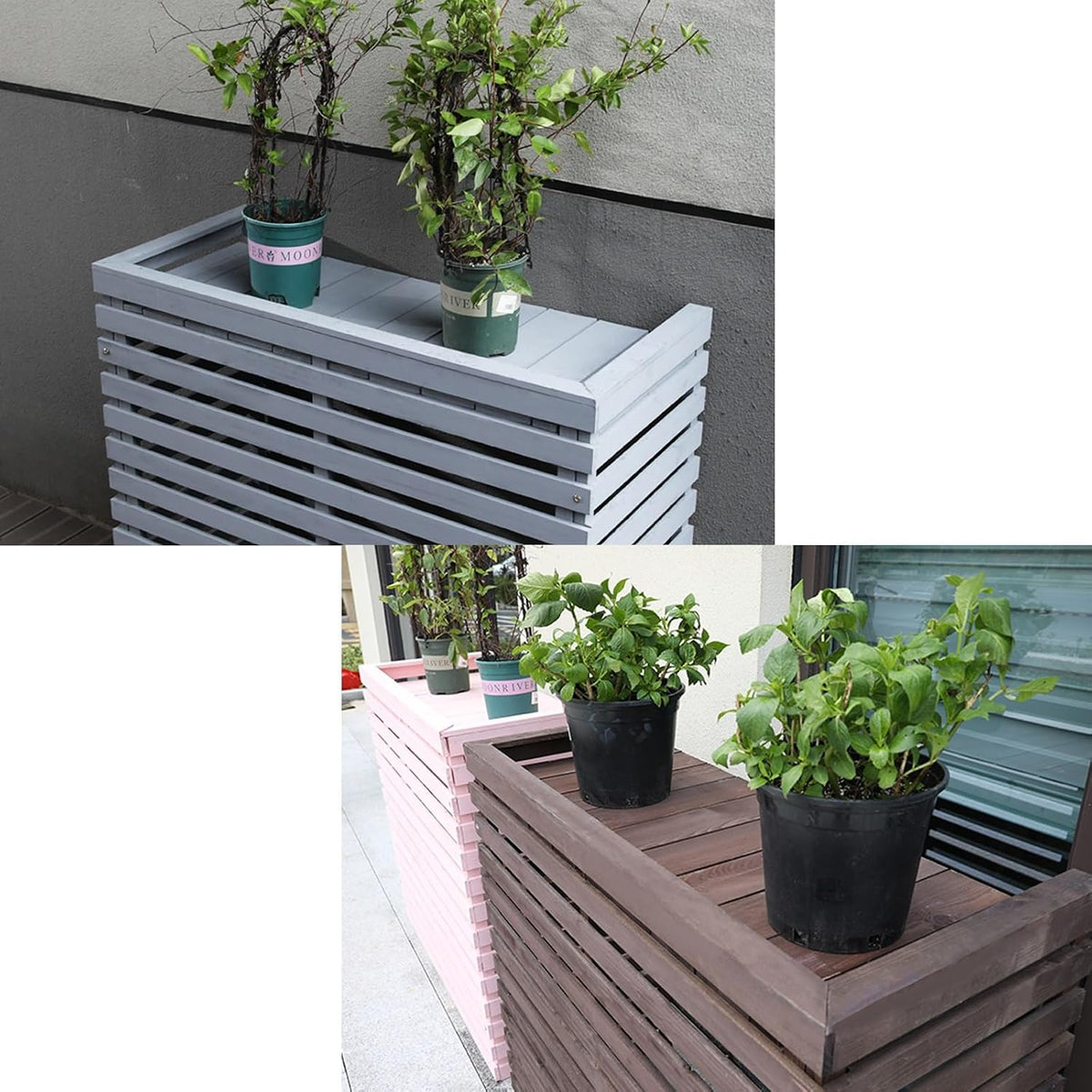  Housses Décoratives Pour Climatiseur Pour Une Utilisation En Extérieur – Housse En Bois Pour Unité De Climatisation Et Support De Plante Avec Protection Supérieure – Housses De Clôture élégantes Pour