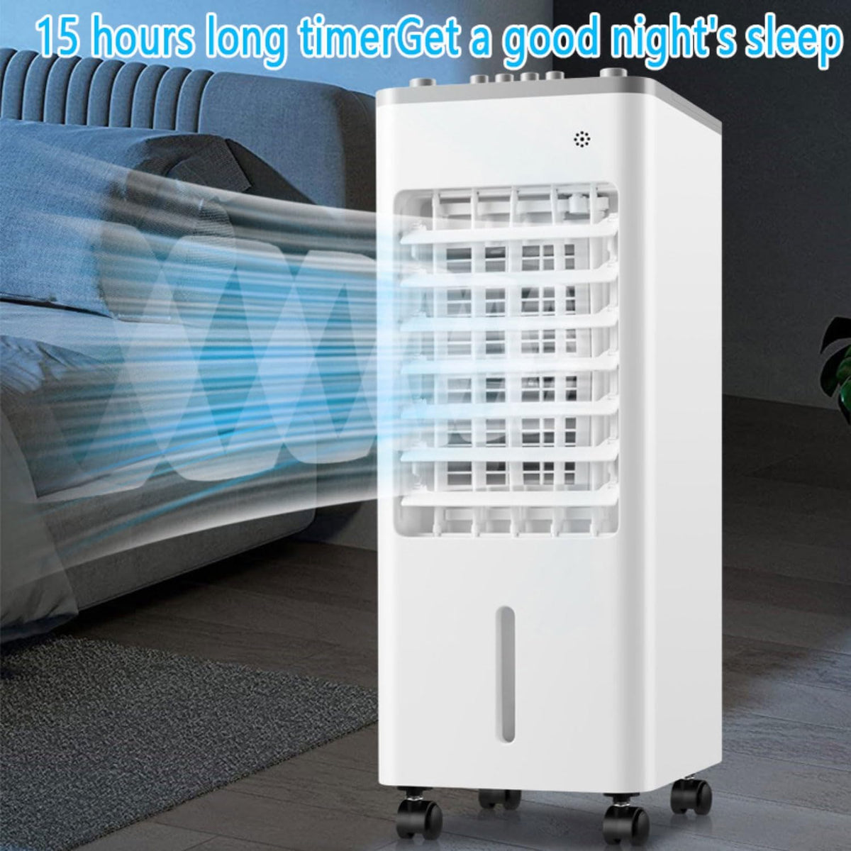GENERIC Windowless Portable Air Conditioners 9L Evaporative Air Cooler LED Display Portable Cooling Fan Air Purifier 3 Speeds 90°Oscillating 8H Timer Cooling AC Unit Humidifier For Home Office Bedro