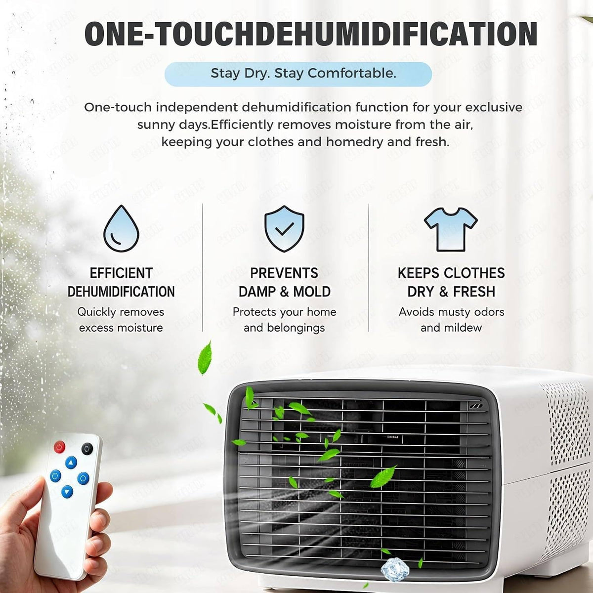  Climatiseur Mobile 2700 BTU, 280 W Basse Consommation | Vrai Compresseur Sans Eau Ni Glace, Refroidissement Rapide, Bruit 45 DB Et Format Compact Pour Dortoir, Bureau Et Caravane