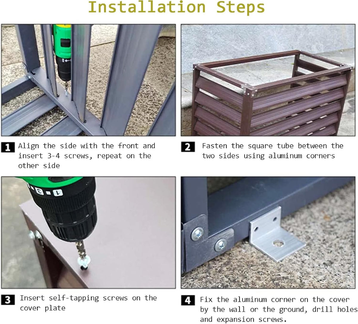 GENERIC Écran De Clôture Pour Climatiseur Extérieur – Couvercle En Alliage D'aluminium Et Volets Anti-corrosion Pour Unité AC Blanc élégant Taille 2-3P Solution Extérieure