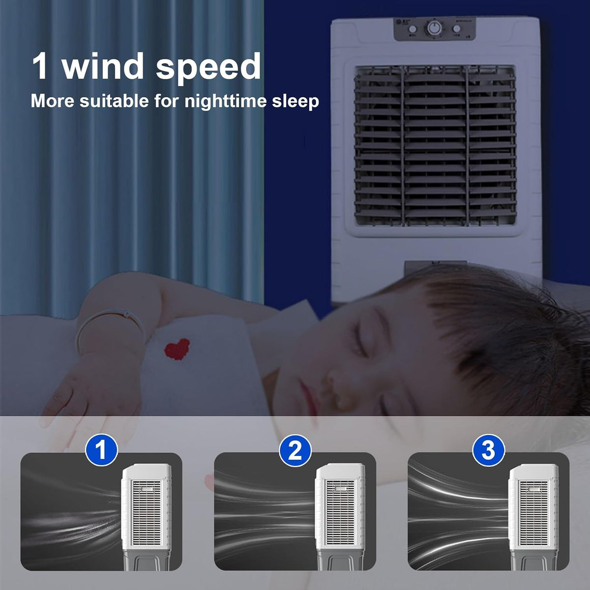 GENERIC Refroidisseur D'air Par évaporation Oscillant à 120°, 3 Vitesses De Vent, Grand Réservoir D'eau De 90 L Pour Un Refroidissement Efficace Dans Les Espaces Intérieurs Et Extérieurs