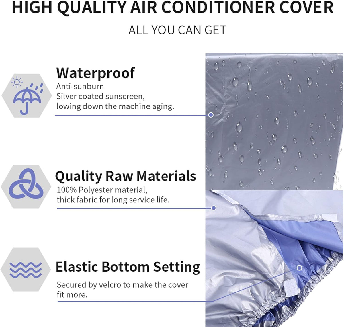  Housse Climatiseur Exterieur Couvercle Anti-poussière Pour Climatiseur Extérieure Extérieur Housse Climatisation Imperméable Couverture Extérieure De Climatiseur Pratique Pour