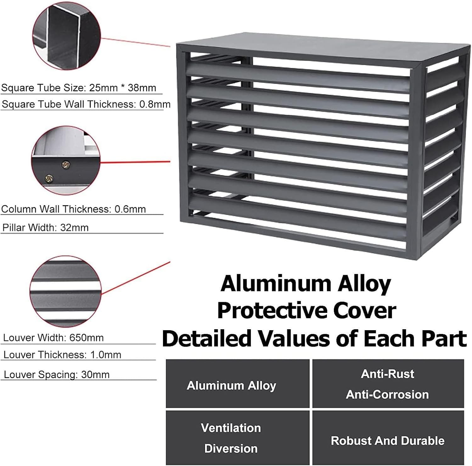  Housse De Protection Imperméable Pour Climatiseur Extérieur, Cadre En Aluminium, Protection De Pompe à Chaleur, Blanche, Résistante Aux Intempéries, Toutes Saisons, Résistante Aux UV
