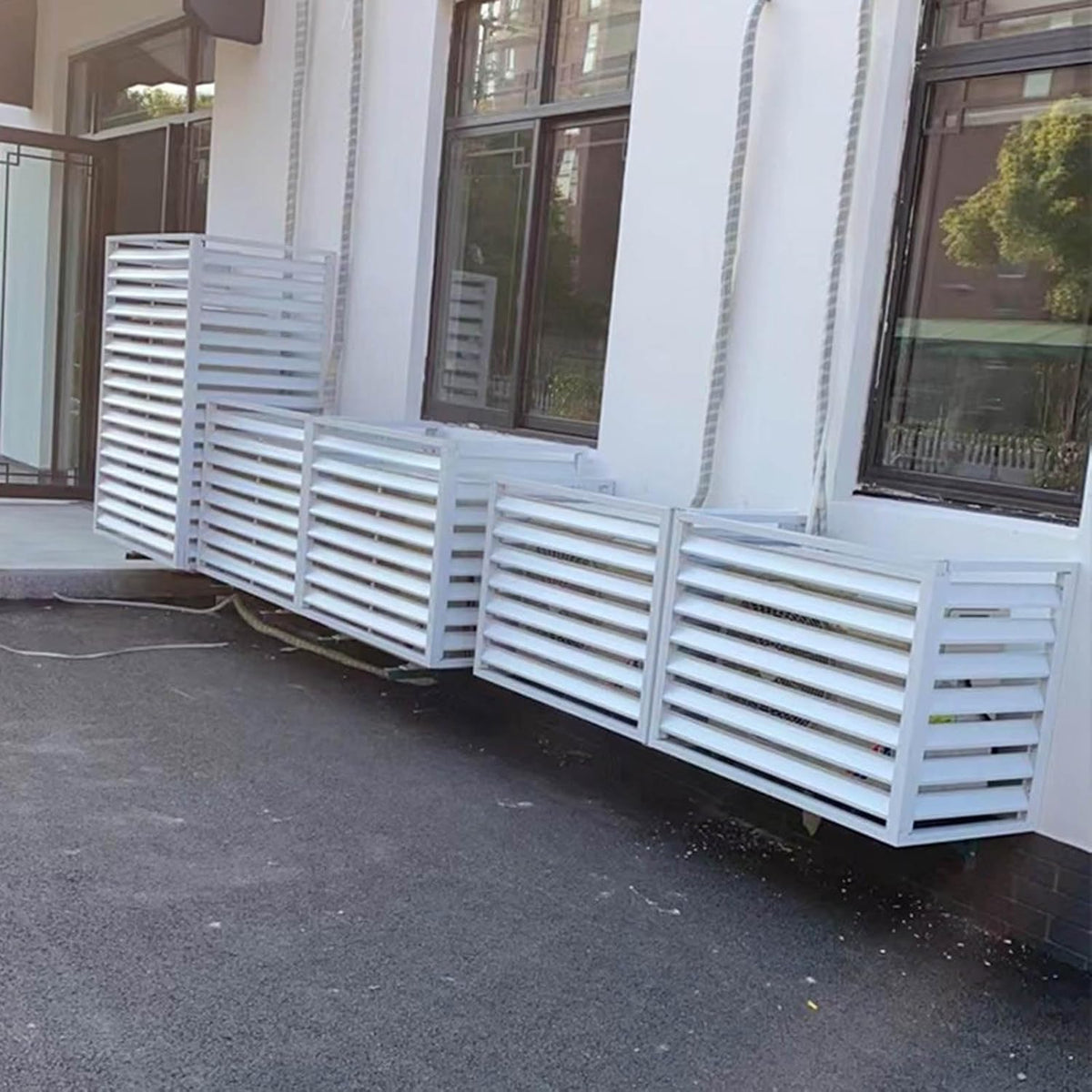  Housse De Protection En Alliage D'aluminium Pour Climatiseur – Clôture Extérieure Résistante Aux Intempéries Pour Dissimuler Les Unités De Climatisation – Design Clima Blade Pour Une Protection Et Une