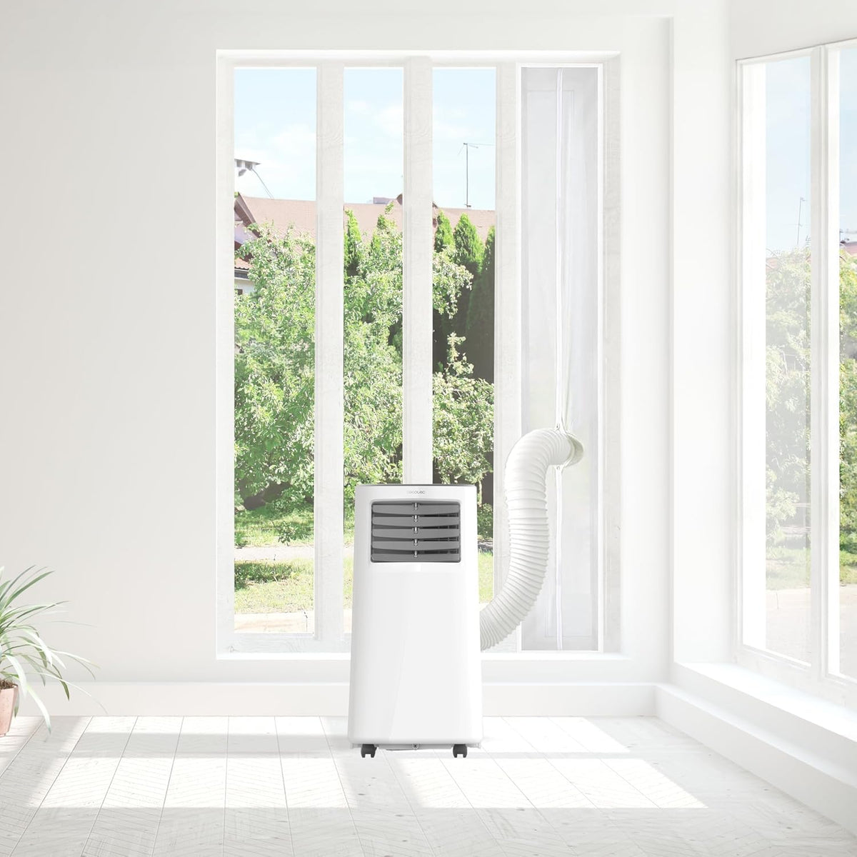  Cecotec Adaptateur Housse Isolante Universelle Pour Fenêtres Ou Portes Coulissantes Pour Climatiseur Portable 210x90cm, 100% Polyester, Isole De L’Extérieur, Fermeture Éclair Et Bande Adhésive