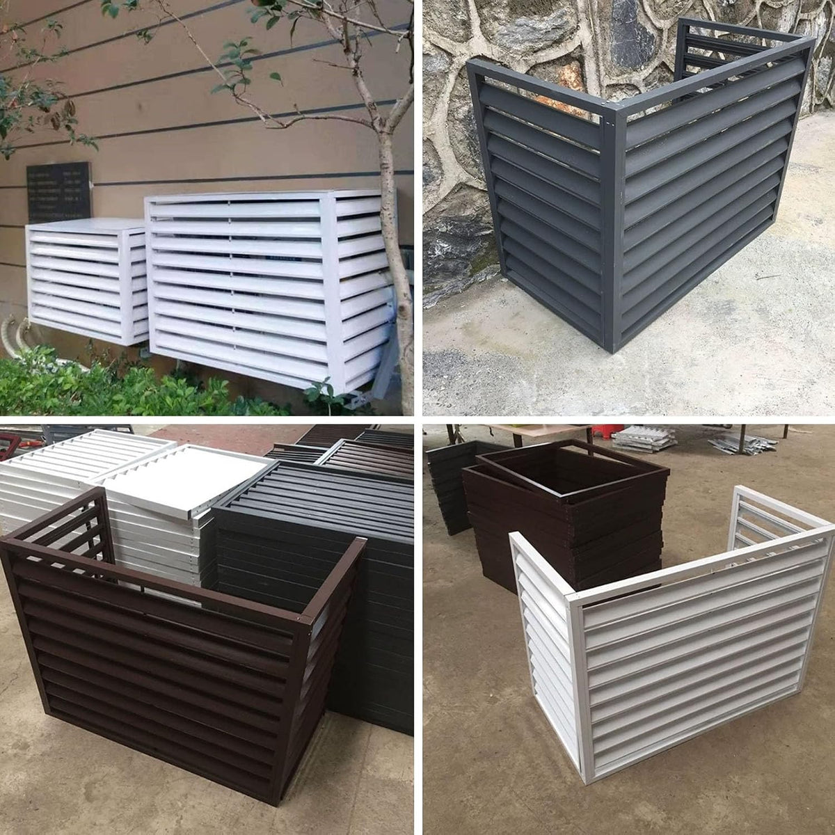 GENERIC Couvercles En Aluminium Pour Climatiseur, Couvercle De Condensateur Central AC, Pompe à Chaleur Et Protection De L'unité AC, Résistant Aux Intempéries, Design Robuste Pour Une Performance Optimale