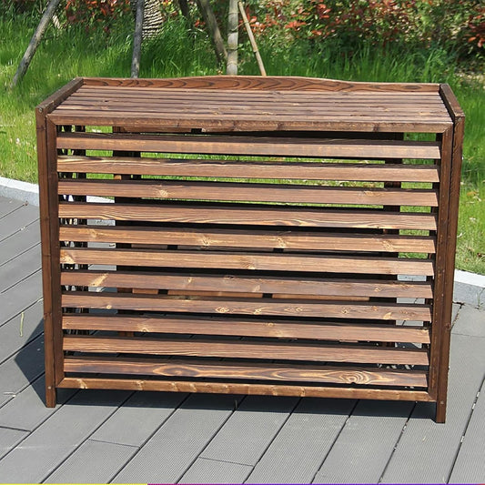 GENERIC Housse En Bois Pour Climatiseur Extérieur Et Support De Fleurs En Bois Massif Pour Unités De Climatisation, écran De Jardin Et Cache-radiateur, Solution élégante De Climatisation Extérieure