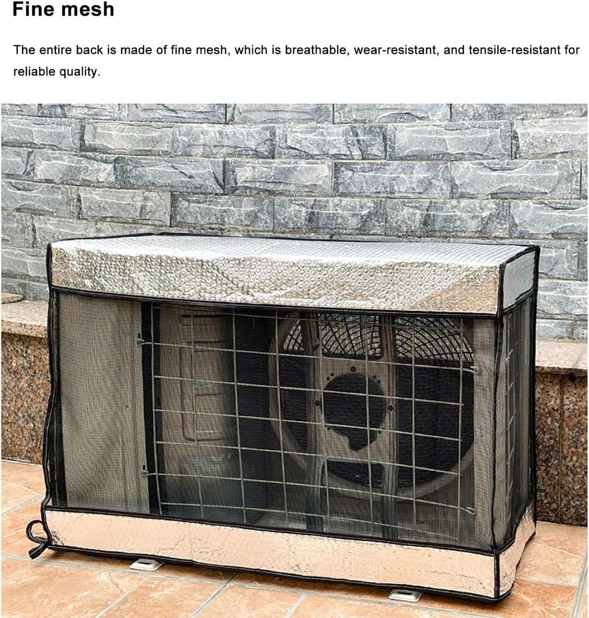  Housse Climatiseur Extérieur, Cache Clim Protection Caisson Anti Bruit Pompe à Chaleur, Isolation Thermique, Imperméable, Film Aluminium Épais(84 * 59 * 32cm)