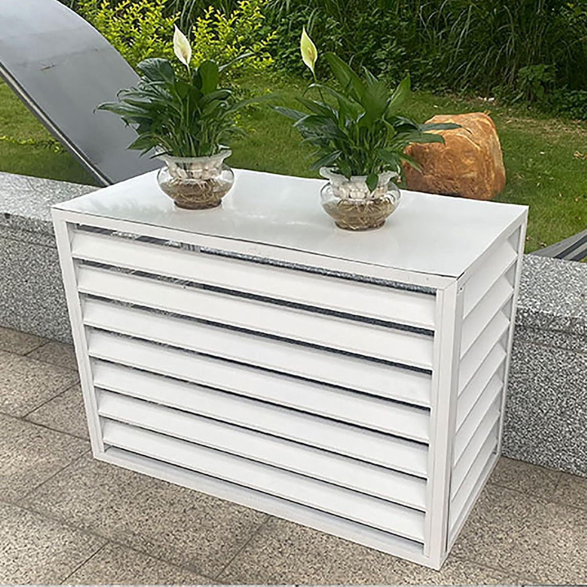  Housse De Protection En Alliage D'aluminium Pour Climatiseur – Clôture Extérieure Résistante Aux Intempéries Pour Dissimuler Les Unités De Climatisation – Design Clima Blade Pour Une Protection Et Une
