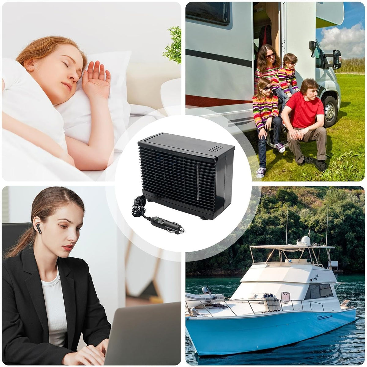 Genérico Climatiseurs Portables Pour Voiture | Refroidisseur D'air Portable Pour Voiture - Appareil De Refroidissement Par évaporation D'eau 12 V Pour Camion RV Road Trip Garage Au Sous-sol Du Sous-sol