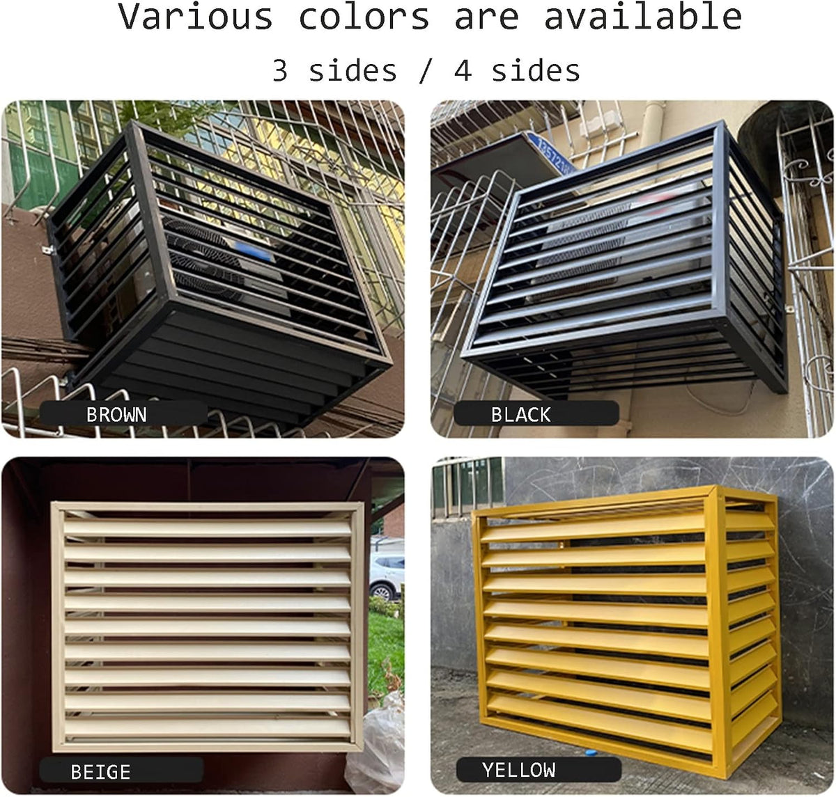 GENERIC Écran De Clôture Pour Climatiseur Extérieur - Volets En Alliage D'aluminium Et Support De Fleurs - Couvercle En Métal Anti-corrosion Pour Unité Extérieure - Support élégant Pour Plantes - Marron A
