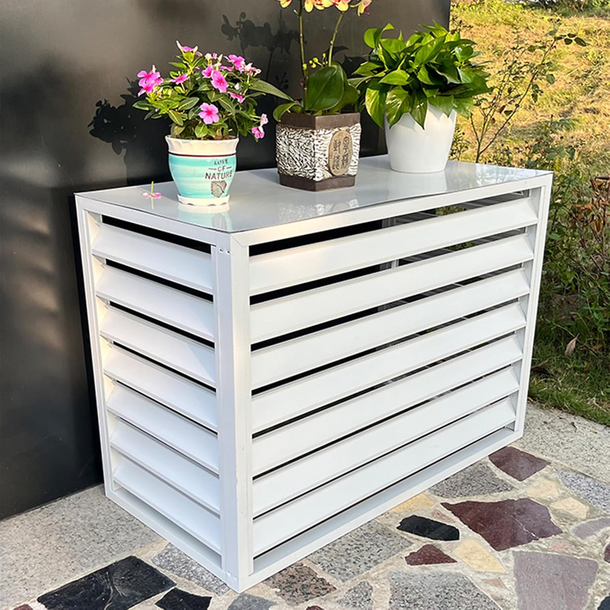 GENERIC Housse De Protection Pour Climatiseur, Unité Extérieure, Idéale Pour Dissimuler Les Systèmes CVC, Convient Pour Une Utilisation En Intérieur Et En Extérieur, Résistante Aux Intempéries