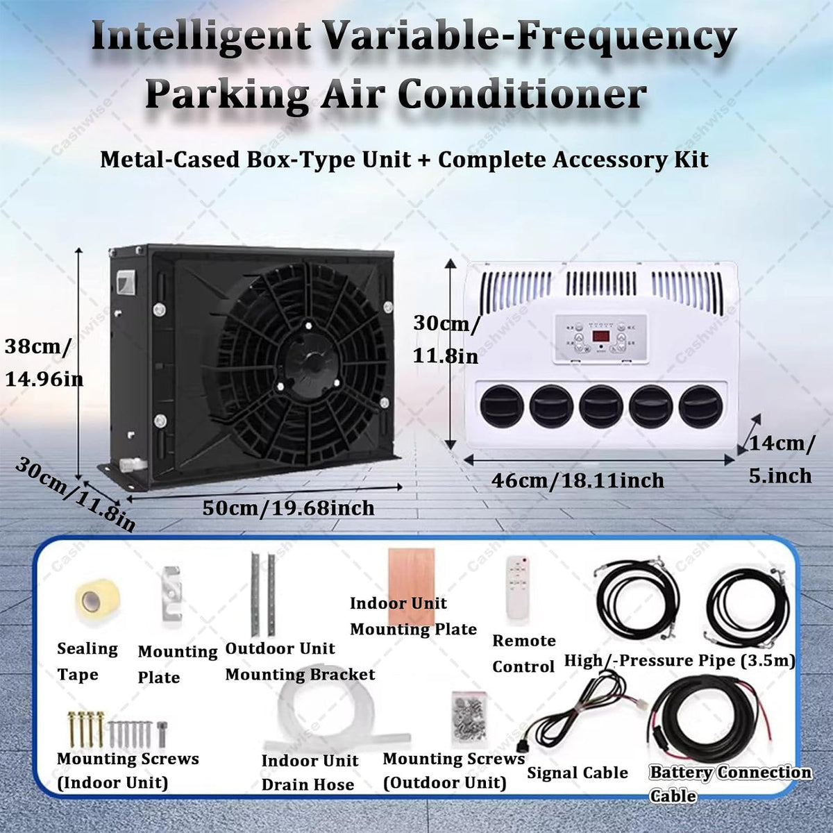 GENERIC Climatiseur De Véhicule Récréatif De Type Fendu 11000BTU Unité De Climatisation électrique Pour Camion, Cabine Et Camping-car, Refroidissement Rapide, Fonctionnement Silencieux