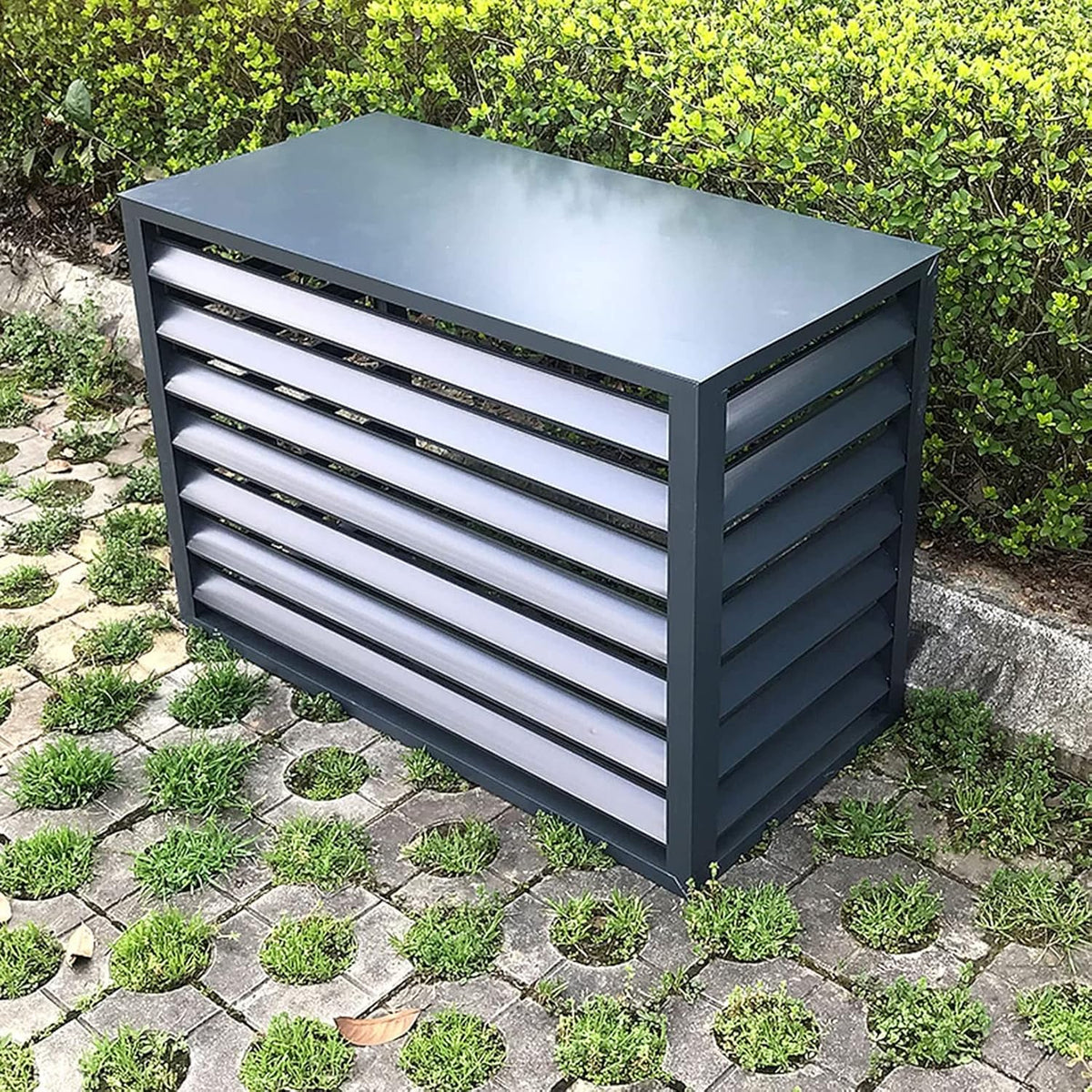  Housse De Climatiseur Toutes Saisons Et Clôture D'intimité Décoratives Antivol Pour Unités Extérieures, Protection De Climatisation Divisée Résistante Aux Intempéries, Design Respectueux Du Jardin