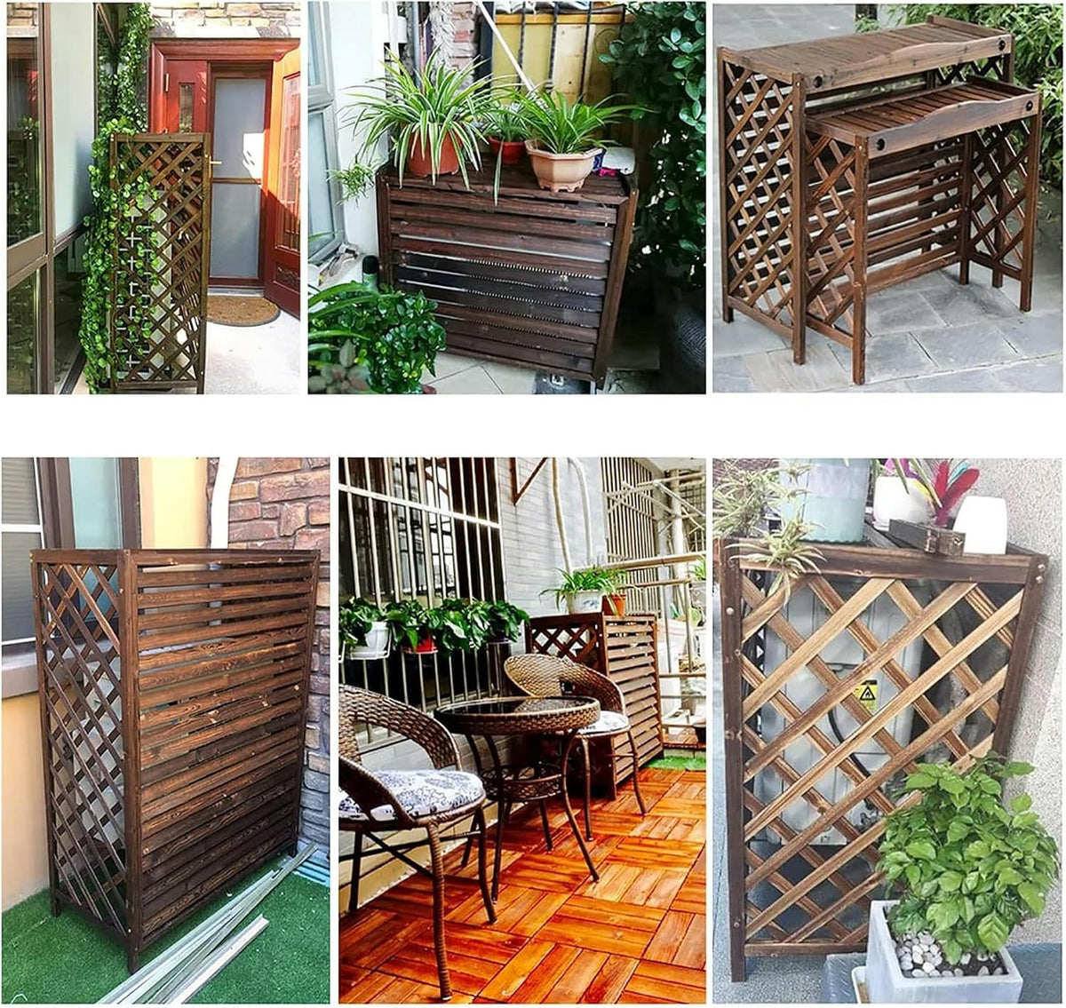 GENERIC Housse De Climatiseur D'extérieur En Bois Massif Et Clôture Décorative Pour Radiateur à Vapeur, Protection élégante Et Présentoir Pour Jardins