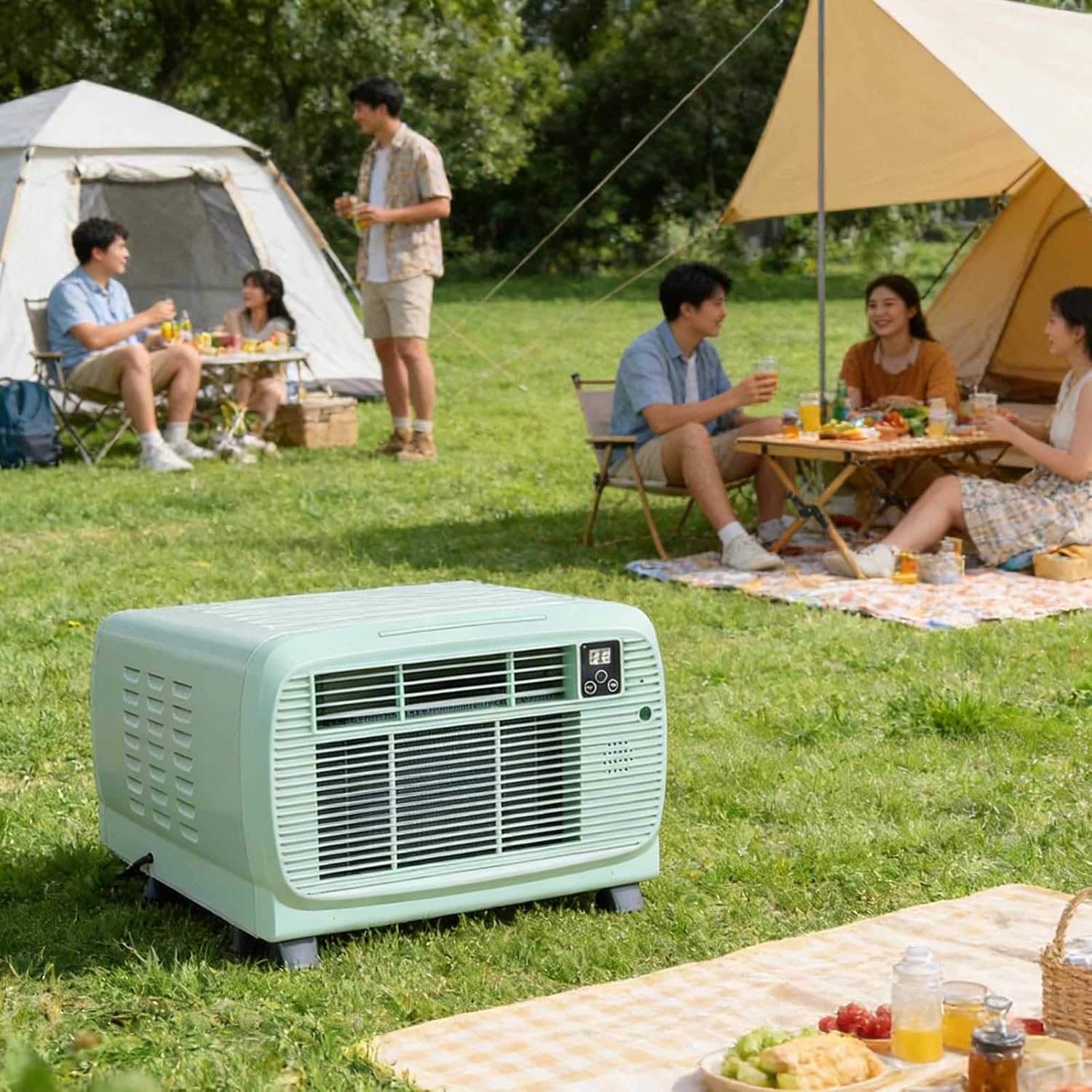 GENERIC Climatiseur Portable, 2200 BTU, Refroidissement Et Déshumidification Rapides, Faible Consommation D'énergie Pour Une Utilisation En Intérieur/extérieur