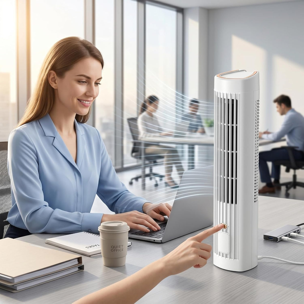  Climatiseur à Chargement Sans Fil, Climatiseur Personnel 2 En 1, Ventilateur Froid Portable Silencieux à 3 Vitesses, Rechargeable Par USB, Pour Bureau, Maison, Dortoir (blanc)