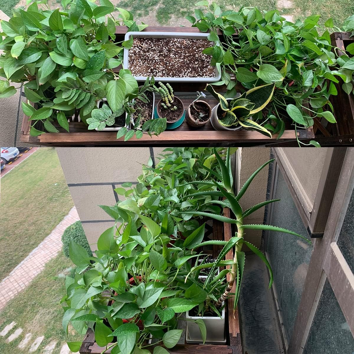  Grille De Protection Pour Climatiseur, Unité De Condensation, étagère De Rangement Pour Plantes, Support De Fleurs En Bois Pour Cacher L'unité De Climatisation Extérieure