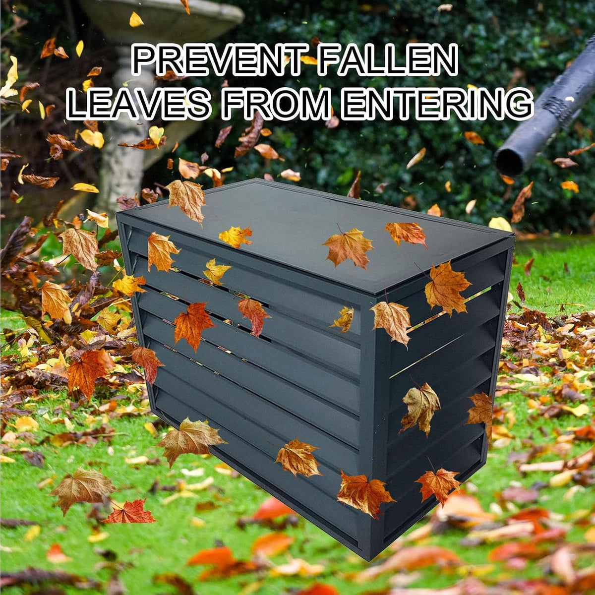 GENERIC Housse En Aluminium Pour Climatiseur Extérieur - Blanc - 100 Cm - Protège Les Unités De Climatisation - Poubelles - Sécurité Des Animaux Domestiques - Panneaux De Clôture D'isolation Des Feuilles.
