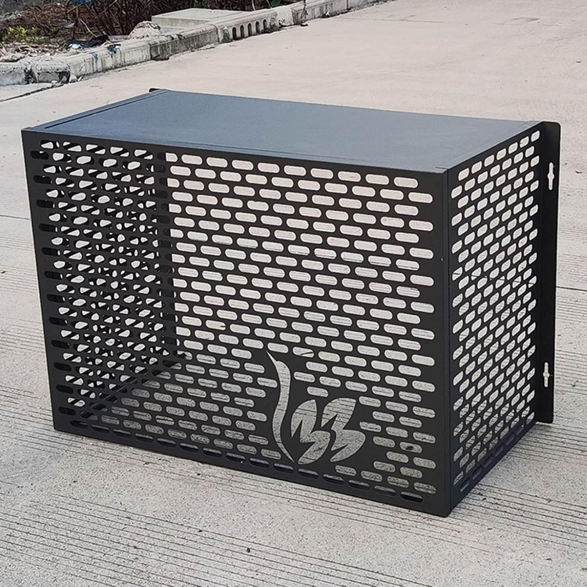 GENERIC Housse De Climatiseur Extérieur - Bouclier En Aluminium Résistant Aux Intempéries, Support De Fleurs Polyvalent Pour Jardin, Clôture Pour Unités Extérieures (couleur : A2, Dimensions : 109 X 56 X 80