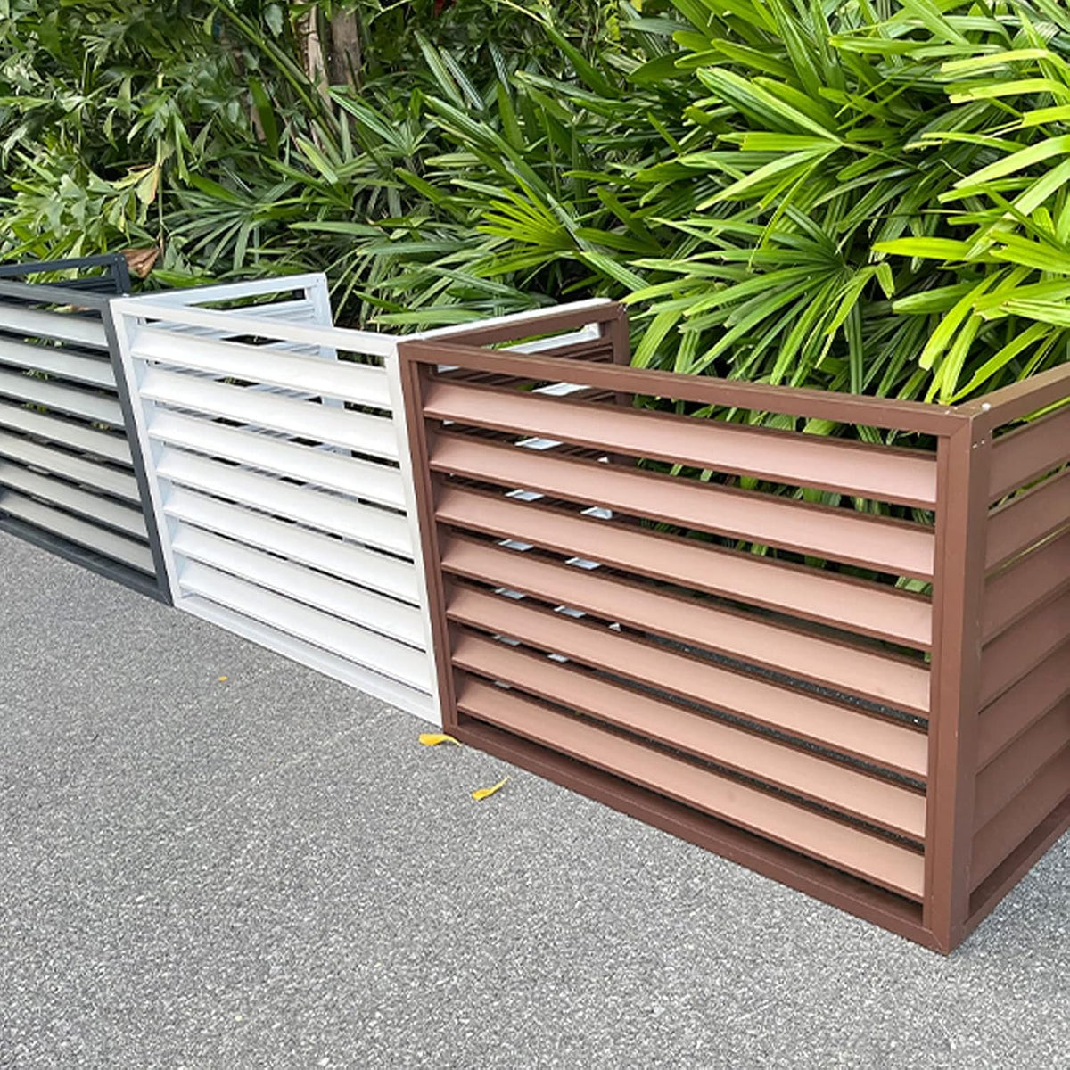 GENERIC Housse De Climatiseur – Protection Décorative En Aluminium Pour Pompe à Chaleur Extérieure – Protection élégante Pour La Maison Et L'extérieur – Housse De Clôture Résistante Aux Intempéries
