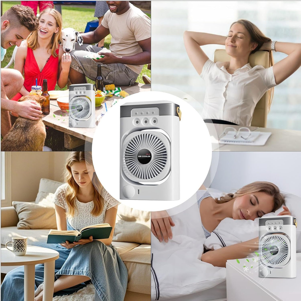  Climatiseur Personnel - Climatiseur De Ventilateur Plus Frais Bas Bruit - Humidificateur De Bureau D'inclinaison à 120 Degrés Avec 3 Modes De Brouillard Pour Chambre, Salon